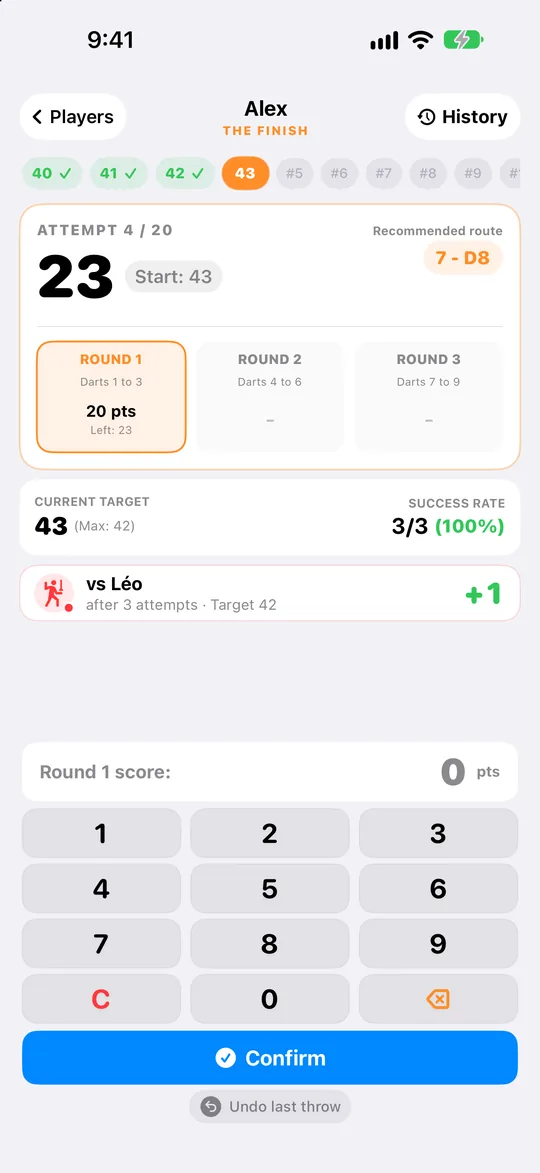 Finish challenge in progress with the suggested checkout